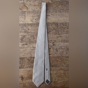 CHARVET Mens Place Vendôme Gray Geometric Silk Tie